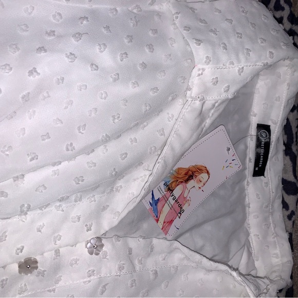 Button Up White Pretty Garden Midi Dress - Picture 5 of 11